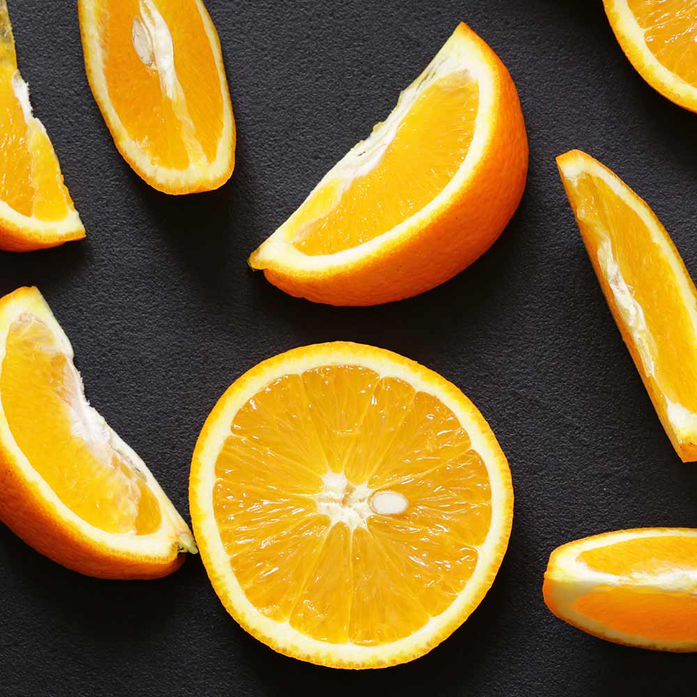 Aufgeschnittene Orangen.